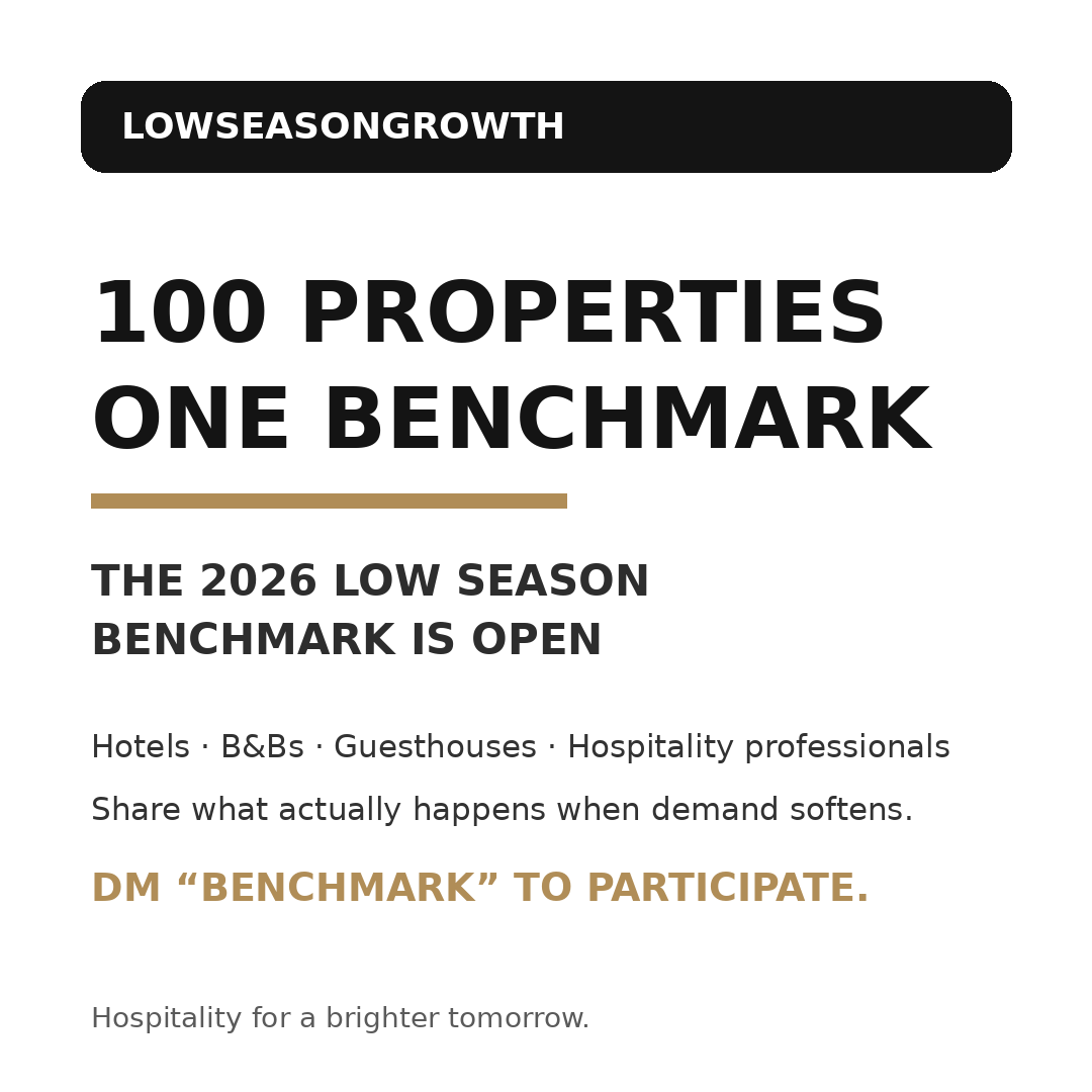 LowSeasonGrowth 100-Property Low Season Benchmark 2026 open call