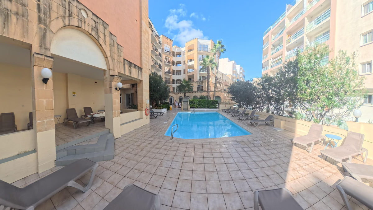 Outdoor swimming pool at Il Palazzin hotel in Malta